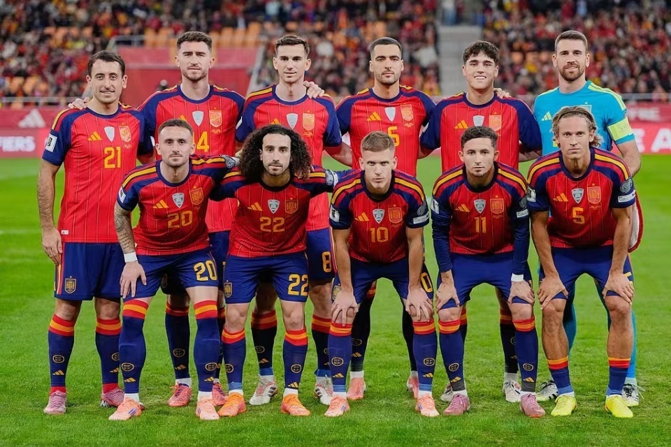 Spain national team in action during World Cup preparation
